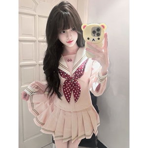 【小莓中】小糊涂JK原创蔷薇粉日系短袖夏服jk水手服制服套装收腰