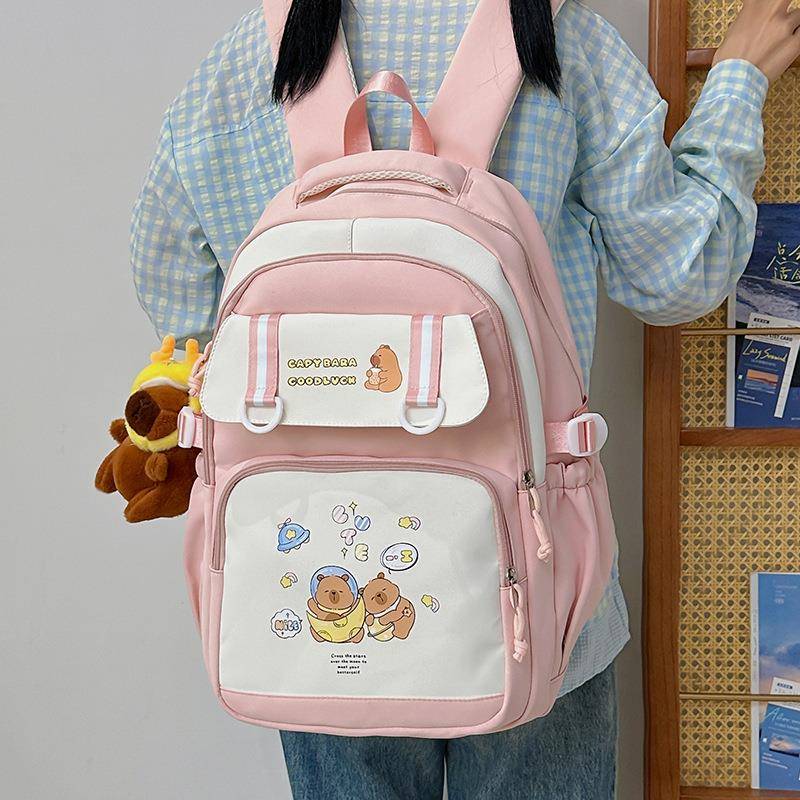 香港品牌卡通可爱双肩包校园风出游旅行背包大容量轻便中小学生书