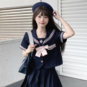 【语蝶高校】西夜家原创jk水手服套装基础长袖学院风制服夏季上衣