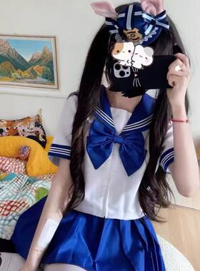 原创正版三本水手服日系学院jk制服套装短袖可爱蝴蝶结全套