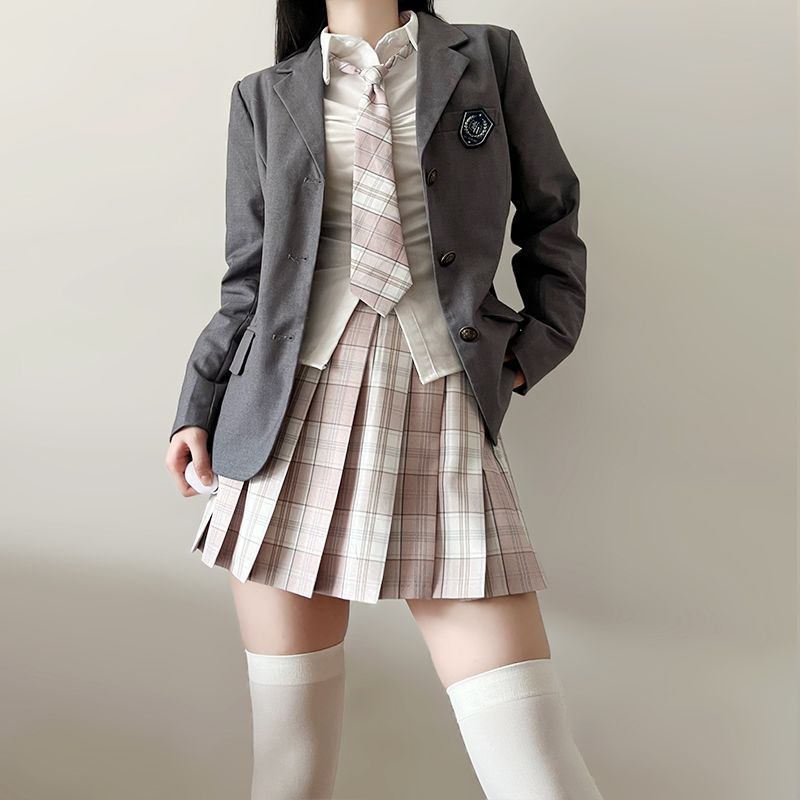 宇宙光环原创jk制服西装外套新款学院套装正版西服套装纯欲六件套