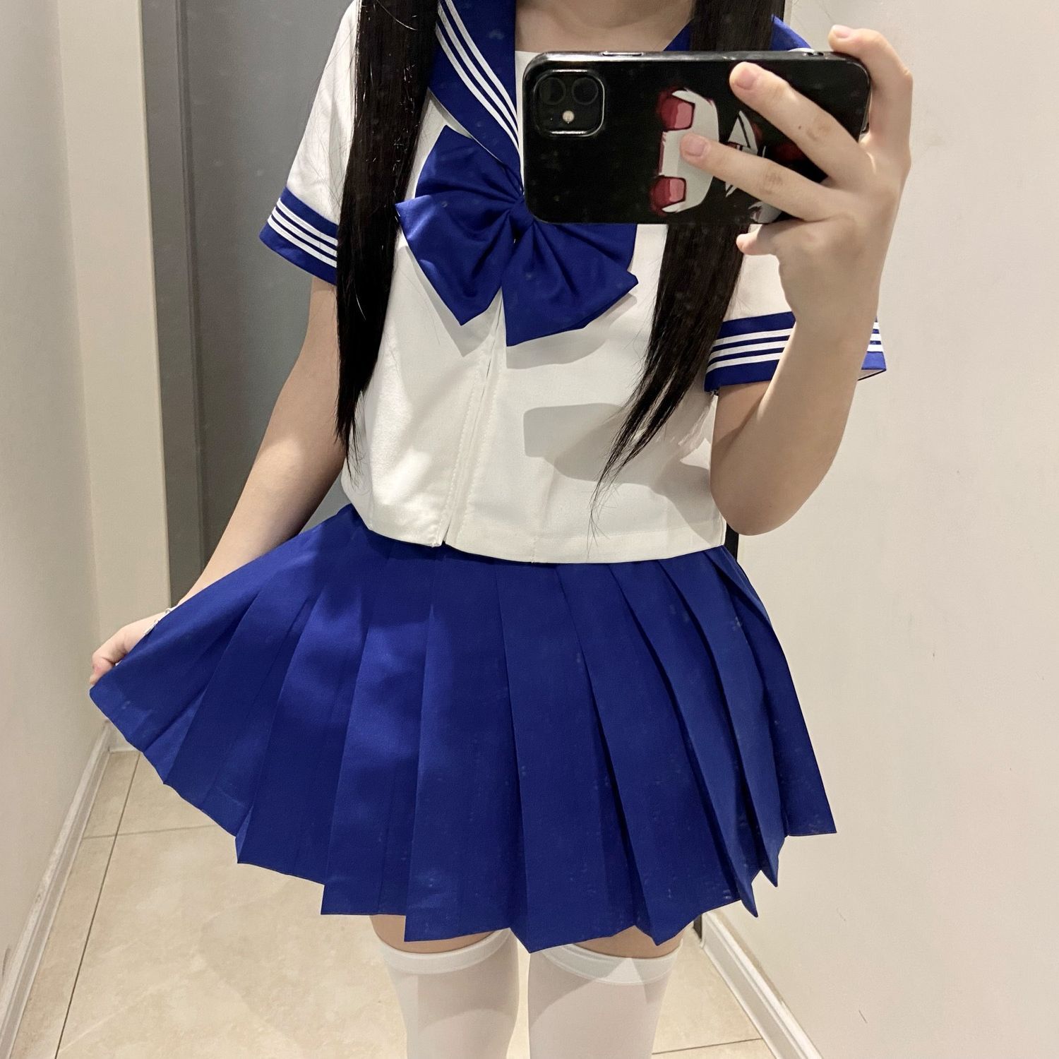 正版花绀三本水手服日系学院风短袖女jk蝴蝶结制服套装裙全套