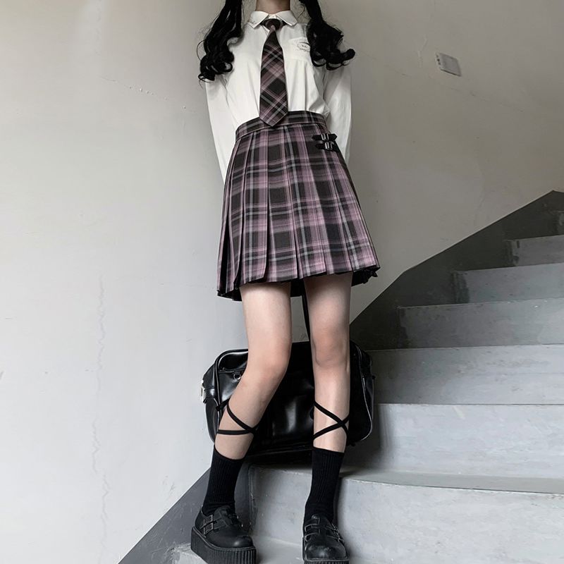 极夜之歌兔缝缝正版jk制服裙女学院风格子裙学生衬衫短裙套装代购