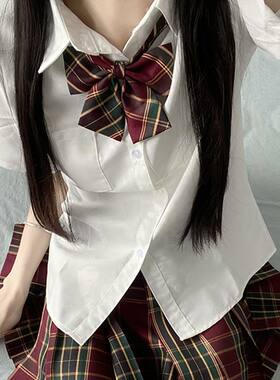 山楂树原创jk制服夏季正版格裙日系学院风校供感短款百褶裙套装女
