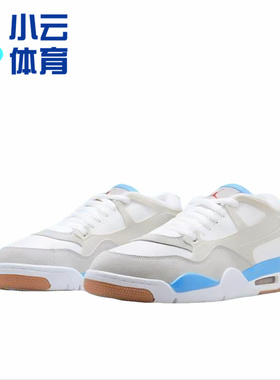 Air Jodan 4灰白蓝低帮复古运动休闲篮球鞋FQ7939-104