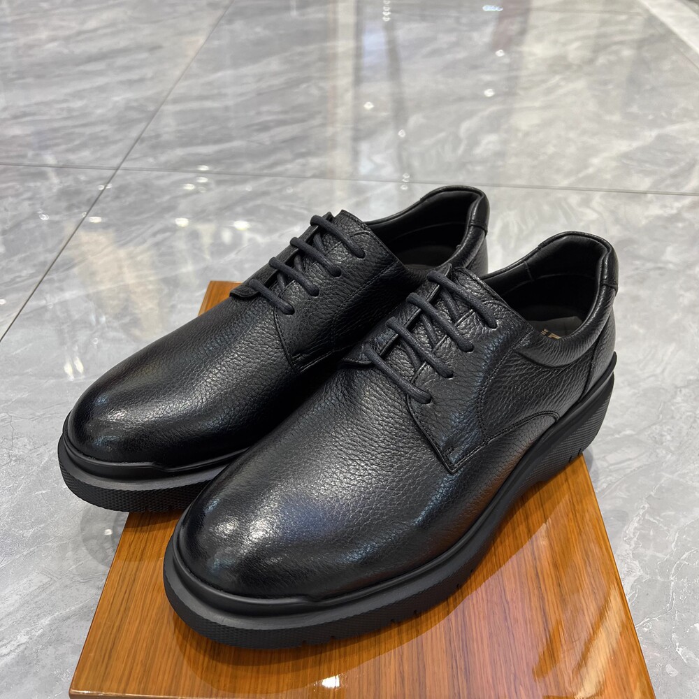 路卡迪龙专柜四季野生鹿皮低跟系带男士商务正装德比鞋 171225212