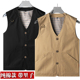 户外薄款 中老年加大码 纯棉坎肩老年人宽松马夹 马甲春秋季 高档男士