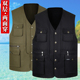 两面穿休闲背心多口袋老年人坎肩男装 爸爸装 男士 中老年马甲春秋款