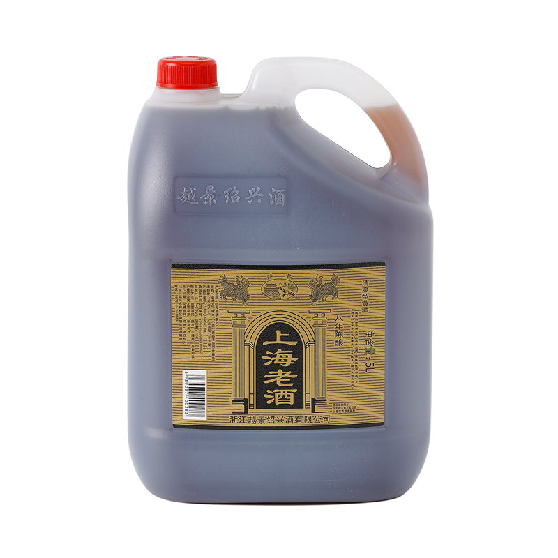 黄酒绍兴桶装花雕越景八年陈上海老酒壶装5L自饮泡阿胶料酒