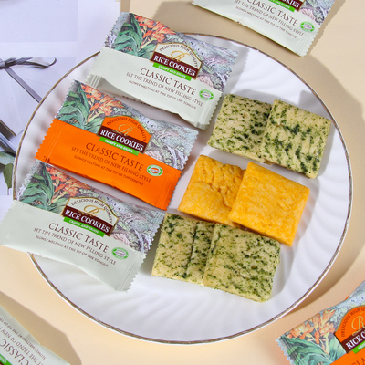 汇佳巧米脆片海苔咸蛋黄味米饼宝宝喜饼干结婚庆喜糖果招待小零食