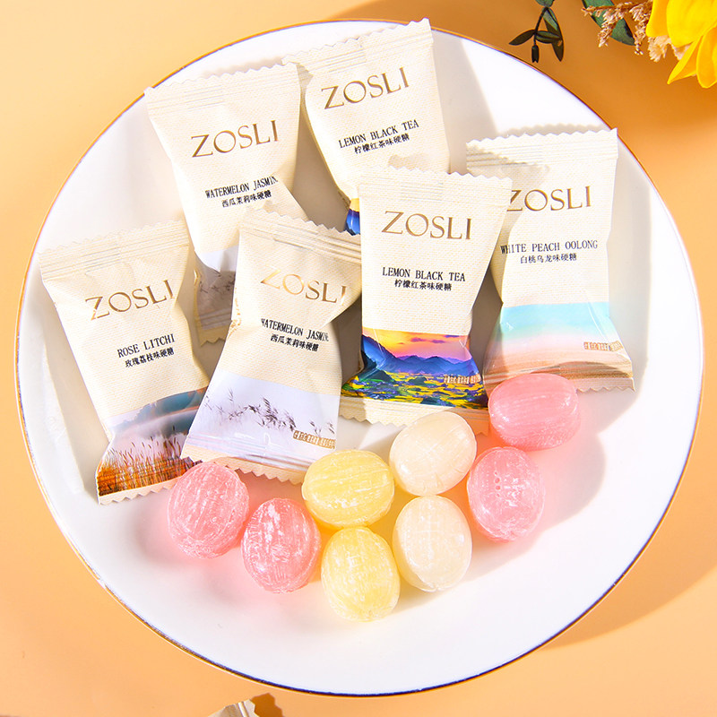 英国ZOSLI佐斯里玫瑰荔枝味硬糖结婚喜糖婚礼糖果散装休闲小零食