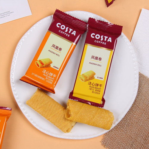 英国COSTA咖世家凤凰卷芝士咸蛋黄味饼干结婚喜饼婚礼小零食散装