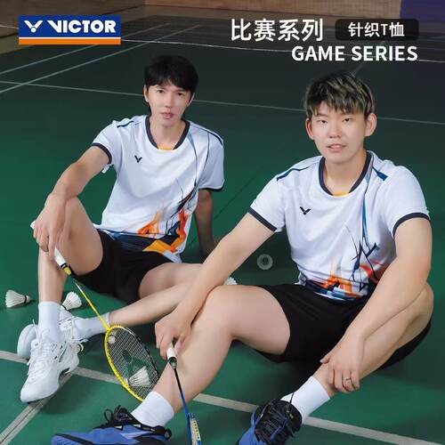 VICTOR胜利羽毛球服威克多男女款清爽舒适针织运动短袖T恤T-60012