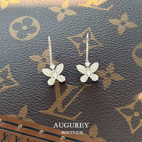 AUGUREY 03/18 春日小蝴蝶耳环满钻灵动少女耳坠高级感百搭气质女