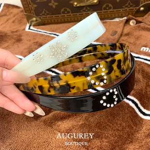 AUGUREY 5/30 emijay同款醋酸发箍爱心钻法式复古头饰小众ins时尚