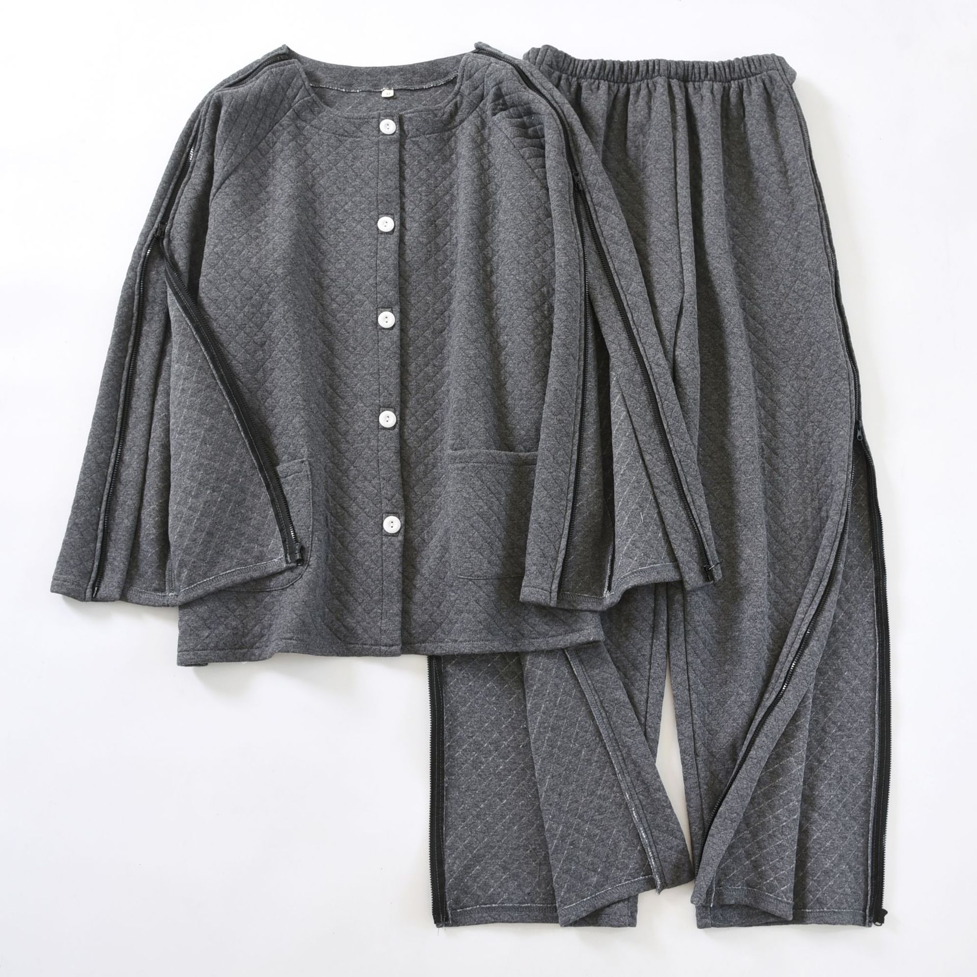 秋冬病号服易穿脱picc置管衣服透析骨折专用衣服偏瘫痪老人护理服
