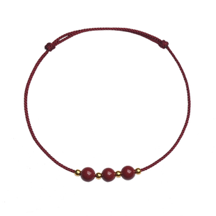 天然朱砂黄金转运珠手串本命年红绳手链男士女款宝宝婴儿压惊脚链