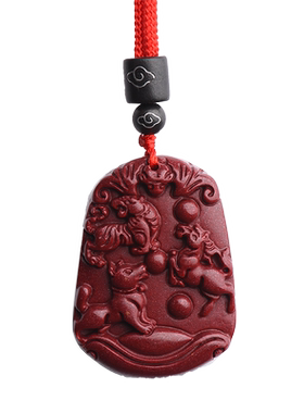 三合生肖吊坠男女款朱砂