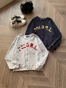 女装，纯棉毛圈美式休闲卫衣外套26春装新款百搭短款上衣开衫