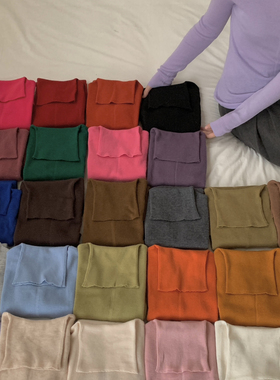 MUUTIS冬上新百搭毛针织衫随意搭配高领柔软100%羊毛打底衫69-01