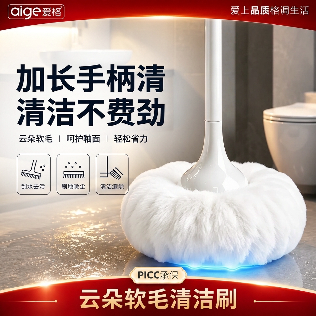 云朵球形软毛无死角浴室刷不伤釉图片