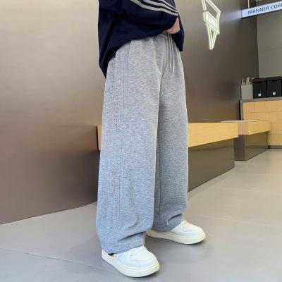 男童秋装裤子秋冬款2025新款大儿童卫裤运动一体加绒加厚冬季长裤