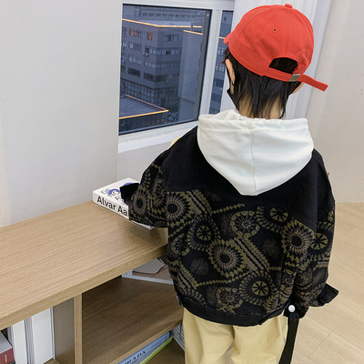 儿童装男童秋装外套春秋款2025新款中小童帅气男孩洋气牛仔秋季潮