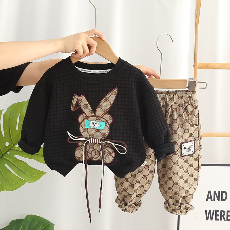 男童春秋套装2023新款婴儿童装洋气男宝宝秋装长袖卫衣两件套潮款