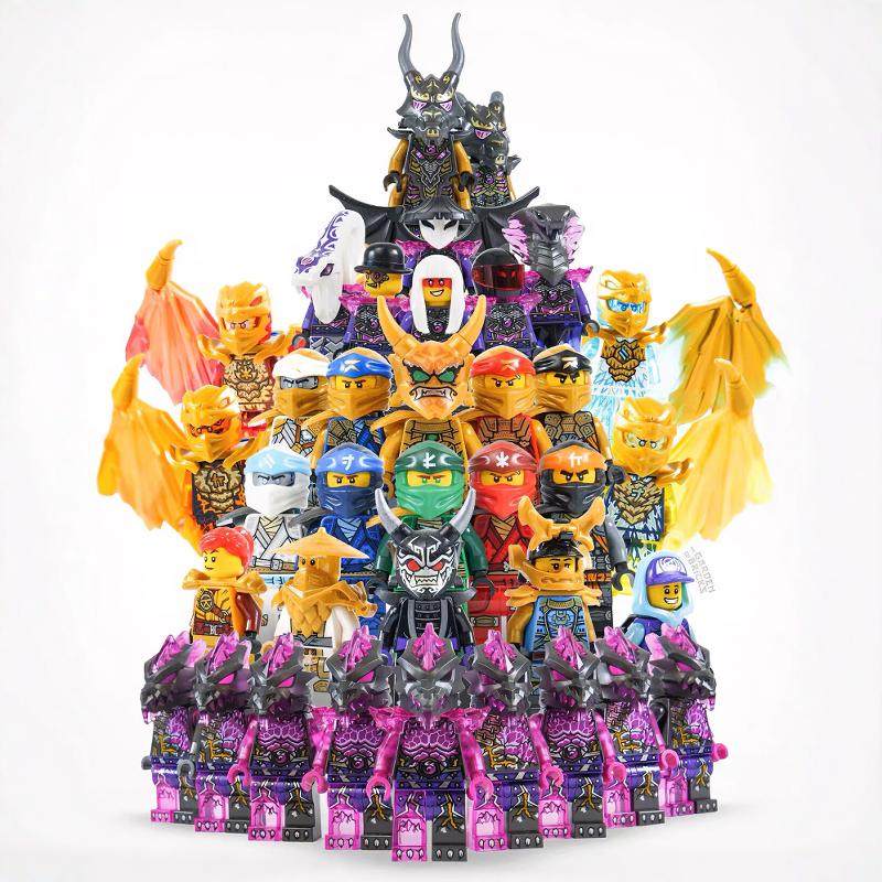 幻影忍者人仔小人积木第三方绝版稀有黄金神龙劳埃德拼装玩具男孩