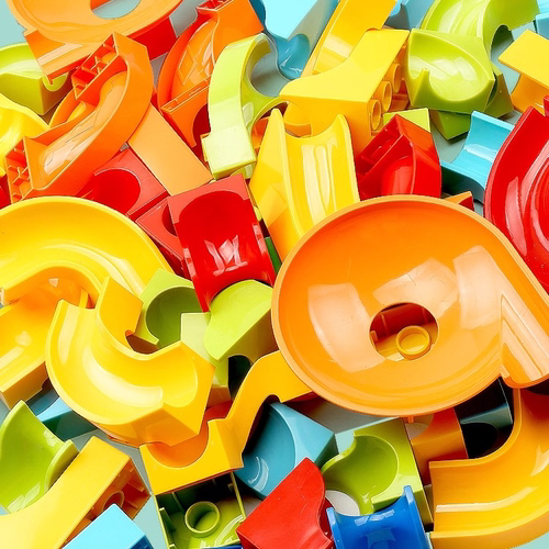 大颗粒积木滑道轨道滚珠积木桌益智拼图0拼装玩具3到6岁适用乐高