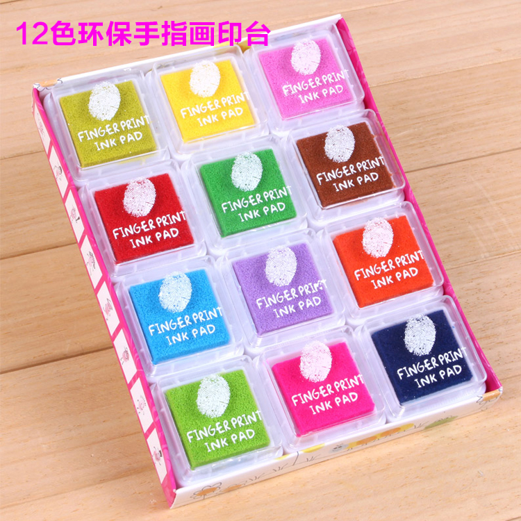 12色儿童玩具益智指纹画印台 无毒无味环保 手指画印泥在类目 玩具/童车/益智/积木/模型, 宝宝纪念品/个性产品, 手脚印中 - 来自Buy2taobao.com提供专业的淘宝代购服务