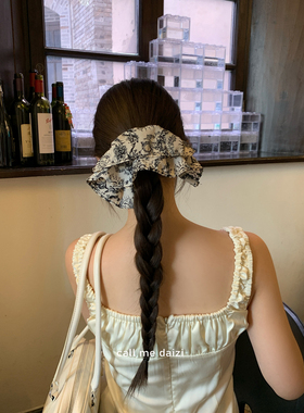 韩国气质碎花裙摆大肠发圈女2025新款低马尾网红气质皮筋头绳