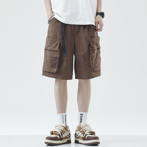 夏季青年宽松中腰口袋短裤