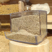 芦丁鸡喂食器亚克力粮食盒食盆水槽卢丁自动饮水器下饲料盒喂水器