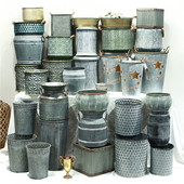 仿古铁艺花盆花桶阳台庭院大口径铁花盆 乡村风格 孤品大集合 美式