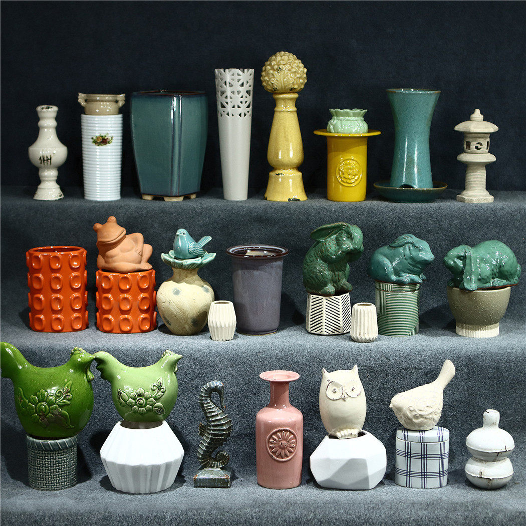 孤品大集合-外贸家居饰品仿古做旧陶瓷桌面摆件花盆托盘花瓶摆设,家居饰品,装饰摆件,淘宝优惠券,粉丝福利购,淘宝优惠卷