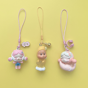 POPMART泡泡玛特新款萌粒星星人手机挂链手机绳U盘包包短绳小挂件