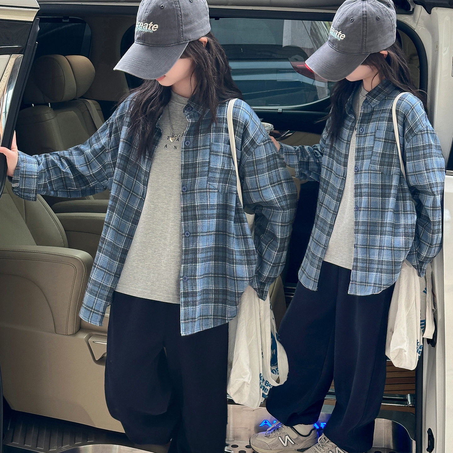 女童装2026春季新品时髦格子衬衫学生休闲长袖上衣春秋中大童外套
