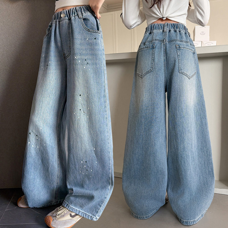 跨境2026春季新款女童牛仔裤时尚百搭牛仔裤中大童牛仔长裤潮,童装/婴儿装/亲子装,儿童牛仔裤,淘宝优惠券,粉丝福利购,淘宝优惠卷