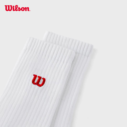 wilson威尔胜运动袜专业网球袜包裹保护白色/黑色 S/M/L