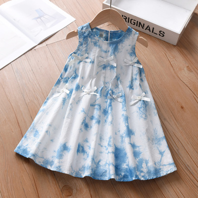云南扎染女童连衣裙夏季新款