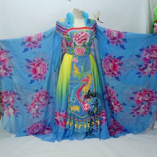 2023新款李玉刚古装演出服反串梨花颂贵妃装蓝色渐变大裙摆舞蹈服