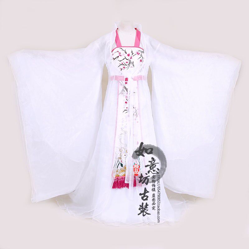 李玉刚同款古装演出服2023新款反串戏服秧歌舞蹈服白色刺绣大裙摆