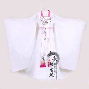 李玉刚同款古装演出服2023新款反串戏服秧歌舞蹈服白色刺绣大裙摆