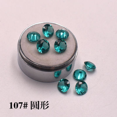 107#帕拉伊巴圆形宝石裸石DIY首饰配石镶嵌蜡镶石4mm5mm6mm7mm8mm