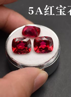 多版切红宝石裸石肥长方形戒面鸽血红女款枕形Ruby戒指吊坠配石