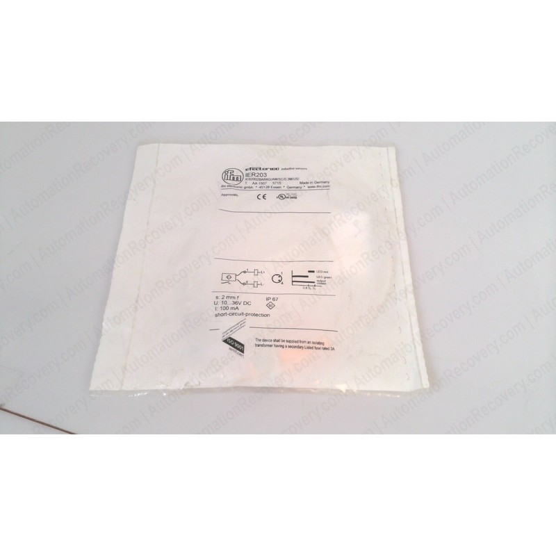 IFM IER203,生产金属传感器,IEB2002BARKG/AM/SC/0,3M/US/,全新#