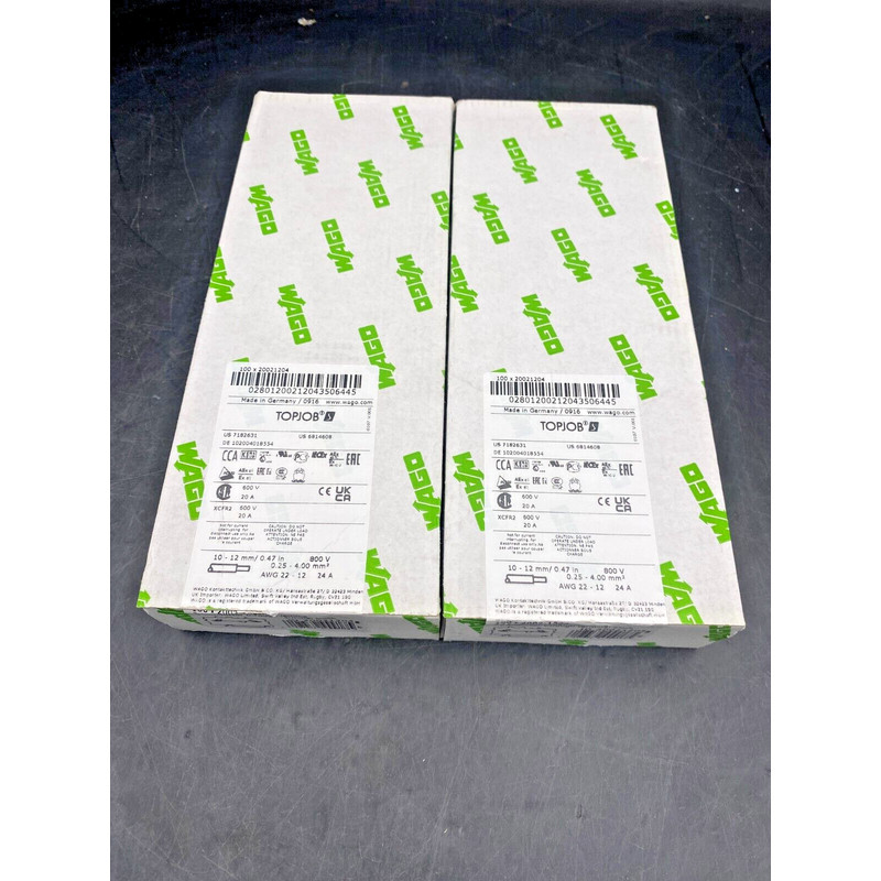 1pc x 100 WAGO 2002-1204 BORNE DE PASSAGE POUR 2 CONDUCTEURS