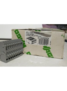 Wago 769-610/001-000公头笼夹端子块10极32A 500V 4毫米2灰色