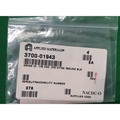 AMAT 3700-01943 ORING ID 0.176 CSD .070 VITON 75DURO BLK,全